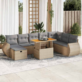 vidaXL 9-delige Loungeset met kussens poly rattan zwart