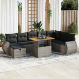 vidaXL 9-delige Loungeset met kussens poly rattan zwart