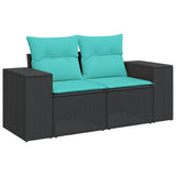 vidaXL 7-delige Loungeset met kussens poly rattan acacia grijs