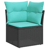 vidaXL 8-delige Loungeset met kussens poly rattan acacia bruin