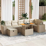 vidaXL 8-delige Loungeset met kussens poly rattan zwart