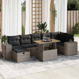 vidaXL 8-delige Loungeset met kussens poly rattan zwart