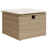 vidaXL 7-delige Loungeset met kussens poly rattan zwart