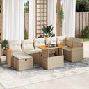 vidaXL 8-delige Loungeset met kussens poly rattan zwart