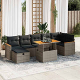 vidaXL 8-delige Loungeset met kussens poly rattan zwart