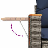 vidaXL 7-delige Loungeset met kussens poly rattan acacia bruin