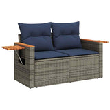 vidaXL 7-delige Loungeset met kussens poly rattan acacia bruin
