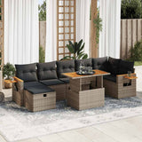 vidaXL 8-piece Lounge Set with Cushions Poly Rattan Black