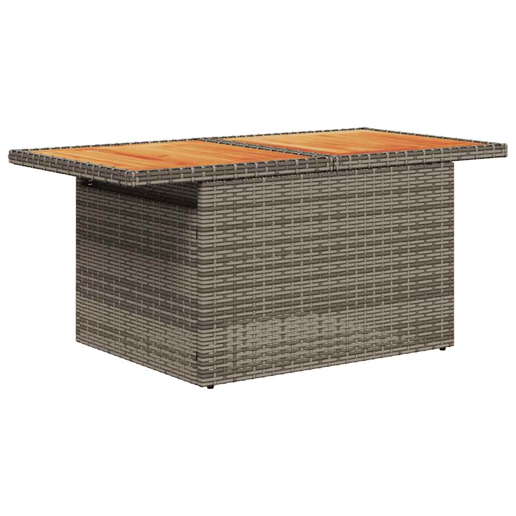 vidaXL 7-delige Loungeset met kussens poly rattan acacia bruin