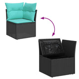 vidaXL 8-delige Loungeset met kussens poly rattan acacia grijs