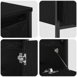 vidaXL Badkamermeubel Set met lade 3 pcs Zwart Eiken Bewerkt hout