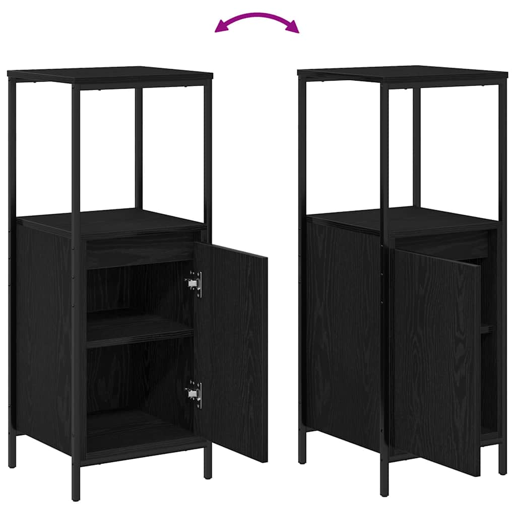 vidaXL Badkamermeubel Set met lade 3 pcs Zwart Eiken Bewerkt hout
