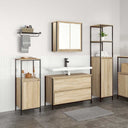 vidaXL Badkamermeubel Set met lade 3 pcs Zwart Eiken Bewerkt hout