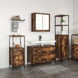 vidaXL Badkamermeubel Set met lade 3 pcs Zwart Eiken Bewerkt hout