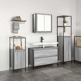 vidaXL Badkamermeubel Set met lade 3 pcs Zwart Eiken Bewerkt hout