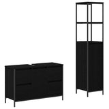vidaXL Badkamermeubel Set 2 pcs Zwart eiken Engineered hout en staal