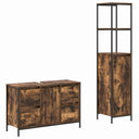 vidaXL Badkamermeubel Set 2 pcs Zwart eiken Engineered hout en staal