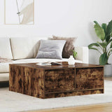 vidaXL Salontafel met lades 100x100x40 cm wit
