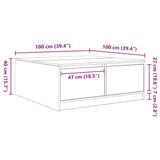 vidaXL Salontafel met lades 100x100x40 cm wit