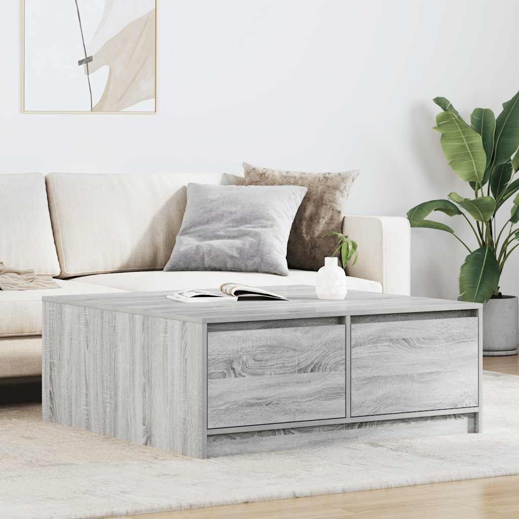 vidaXL Salontafel met lades 100x100x40 cm wit