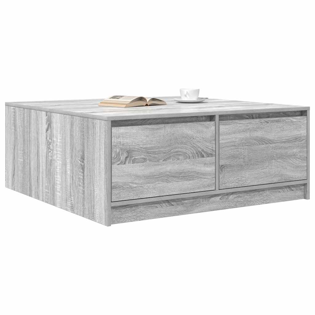 vidaXL Salontafel met lades 100x100x40 cm wit