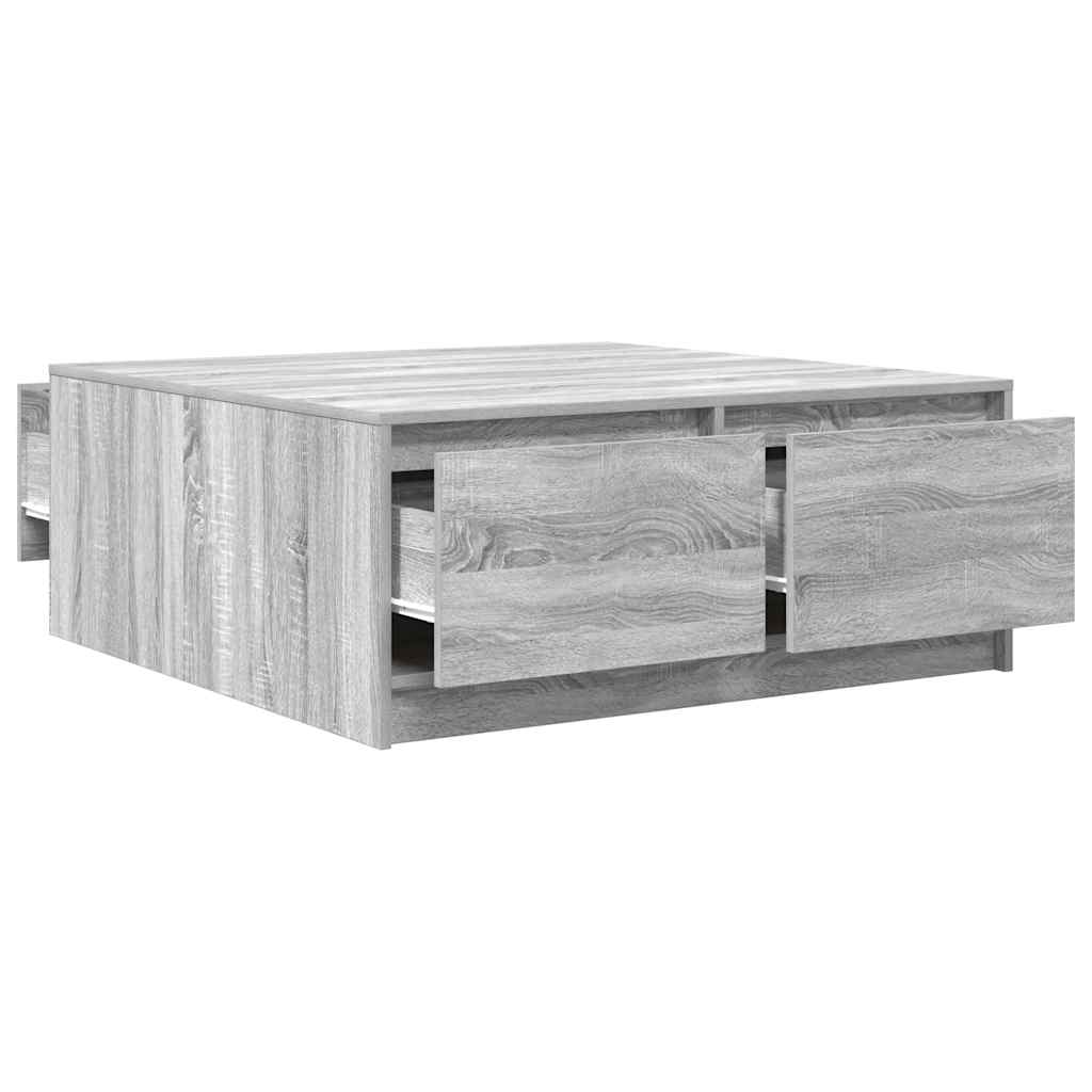 vidaXL Salontafel met lades 100x100x40 cm wit