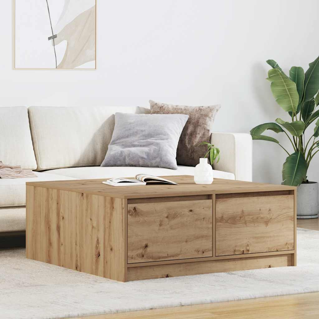 vidaXL Salontafel met lades 100x100x40 cm wit