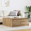 vidaXL Salontafel met lades 100x100x40 cm wit