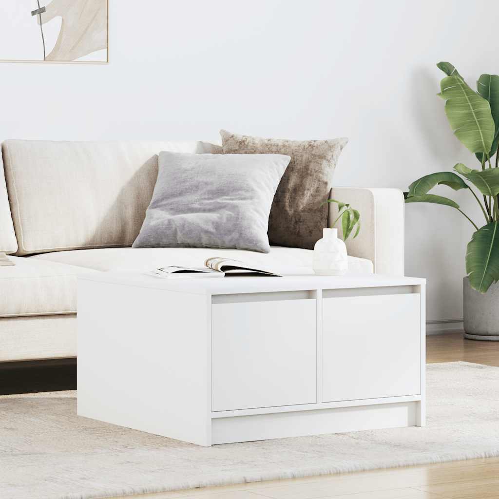 vidaXL Salontafel met lades 100x100x40 cm wit
