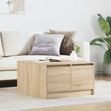 vidaXL Salontafel met lades 100x100x40 cm wit