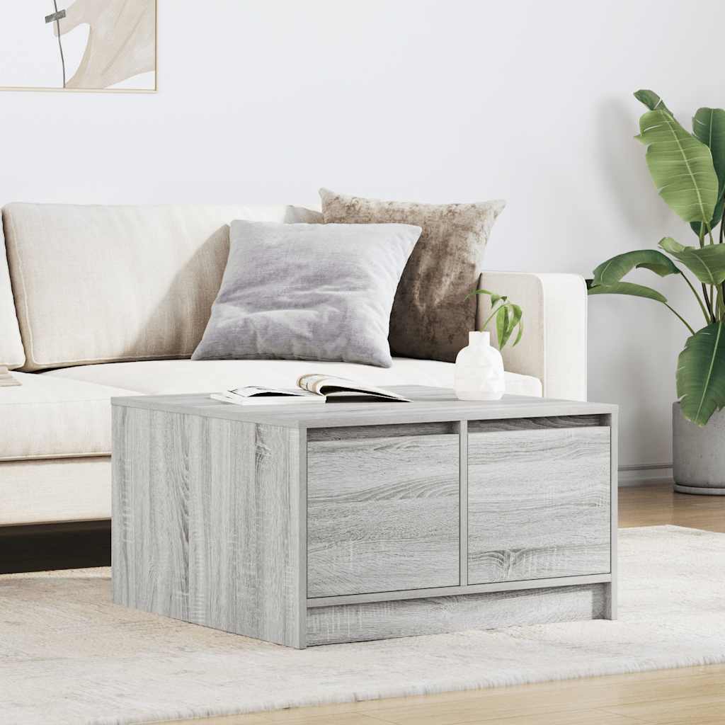 vidaXL Salontafel met lades 100x100x40 cm wit