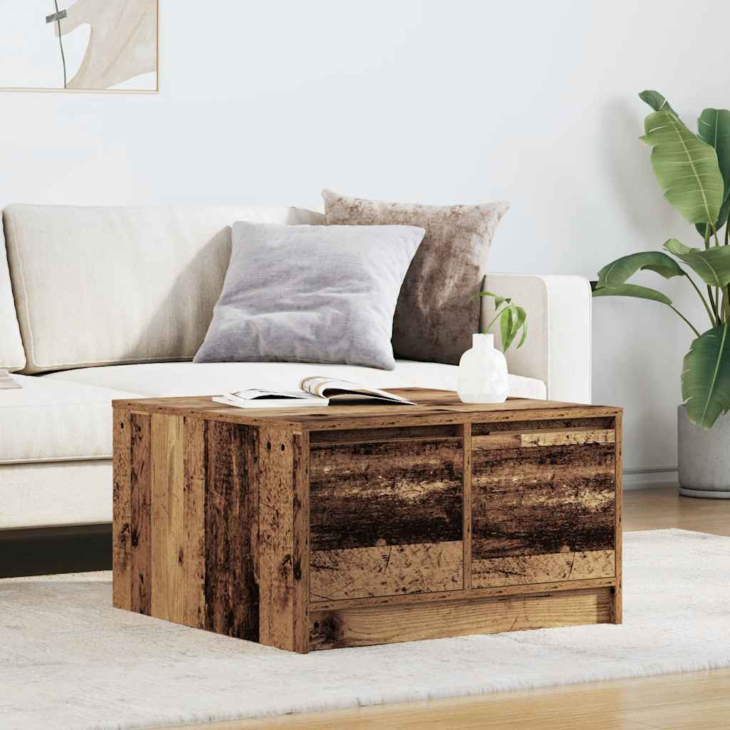 vidaXL Salontafel met lades 100x100x40 cm wit