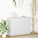 vidaXL Chest of Drawers 100.5x35x76 cm Chipboard White