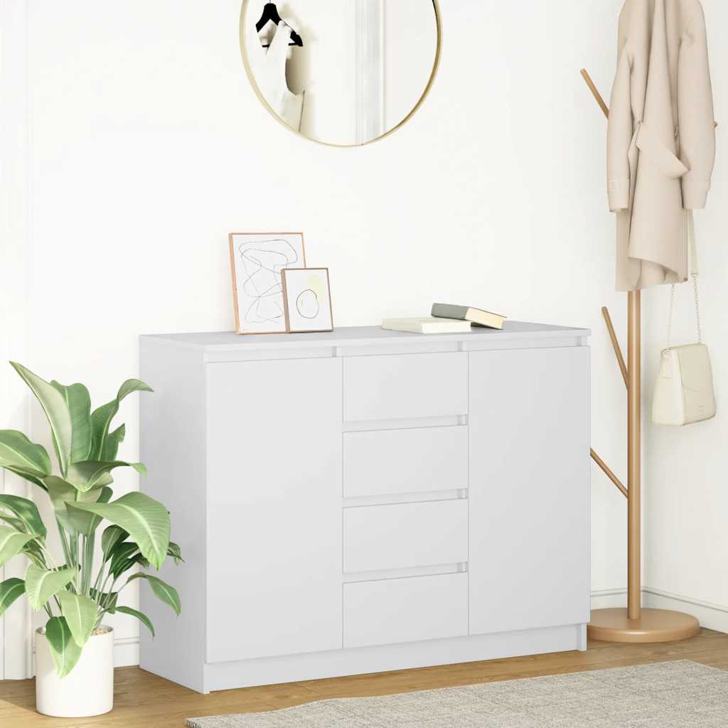 vidaXL Chest of Drawers 100.5x35x76 cm Chipboard White