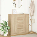 vidaXL Dressoir met lades 100,5x35x98,5 cm spaanplaat wit