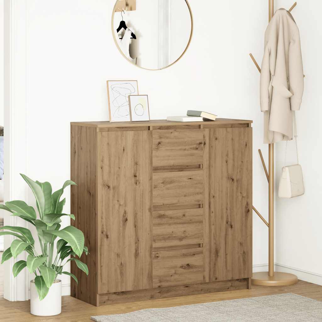 vidaXL Dressoir met lades 100,5x35x98,5 cm spaanplaat wit