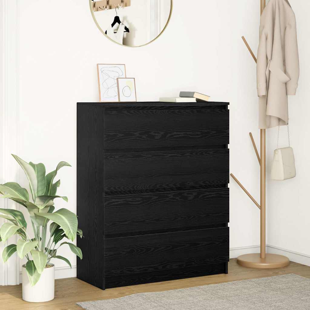 vidaXL Sideboard 80x35x99 cm chipboard black oak colour