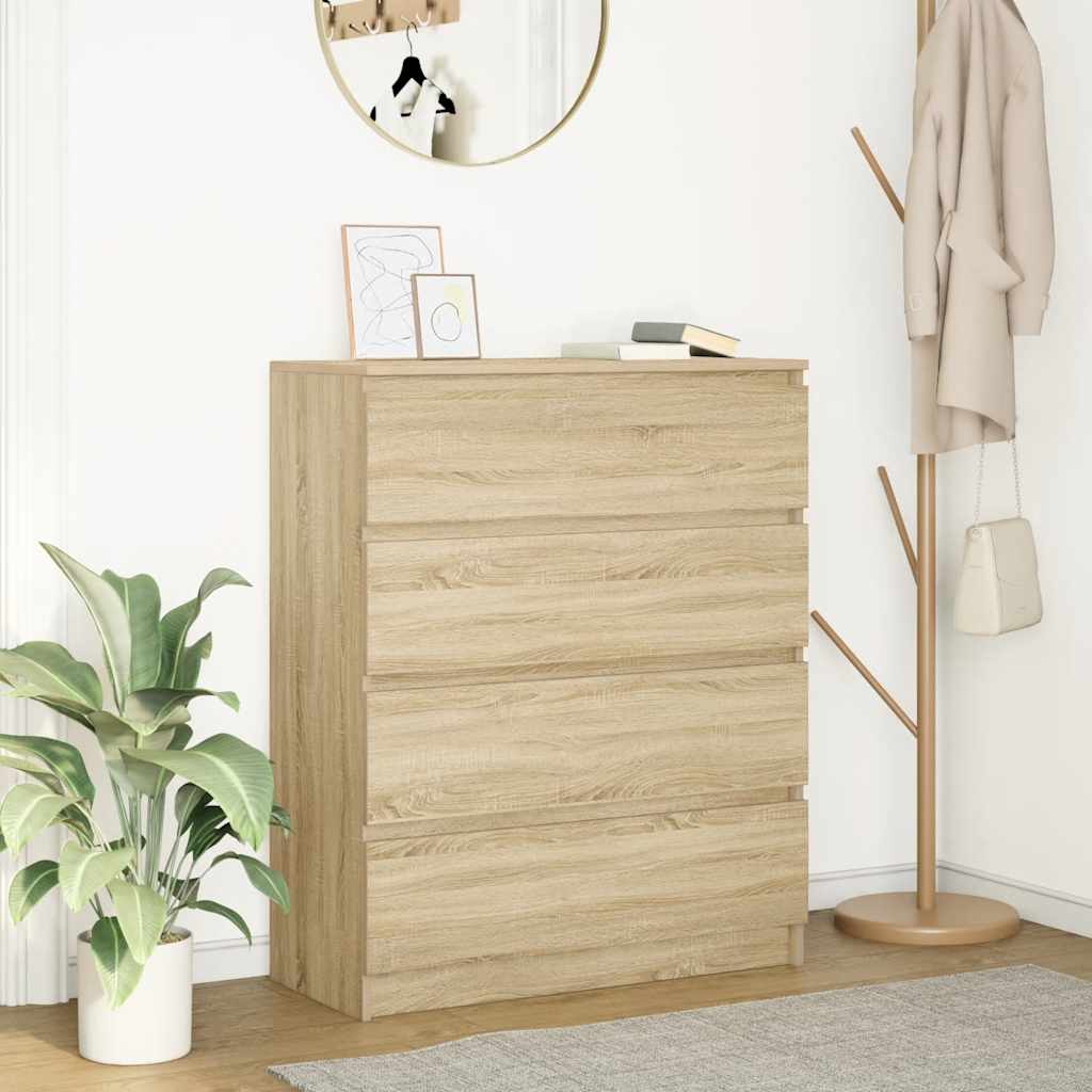 vidaXL Sideboard 80x35x99 cm chipboard black oak colour