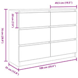 vidaXL Dressoir 100x35x76 cm spaanplaat wit