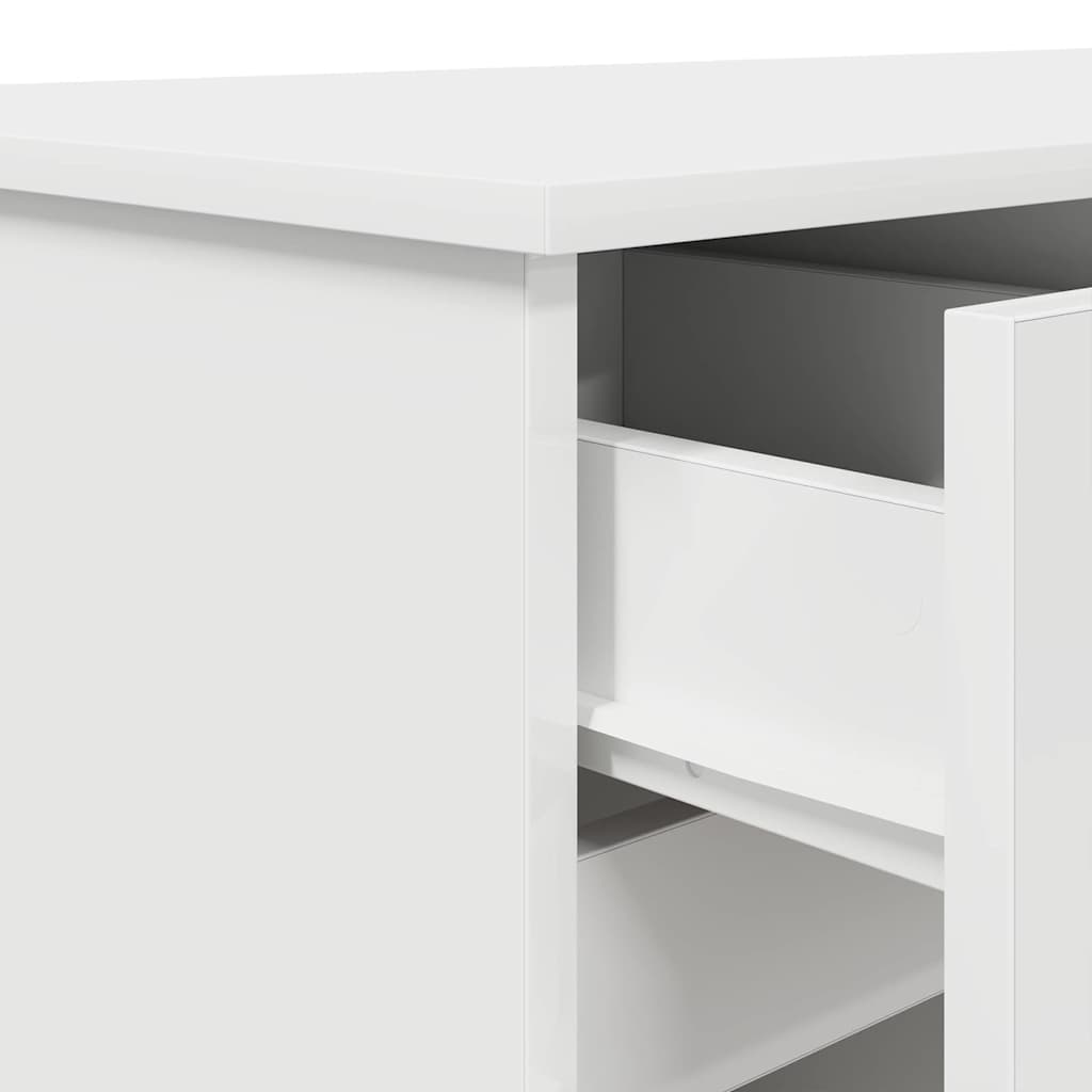 vidaXL Bureau met lade met plank Wit 140 x 49 x 76 cm Bewerkt hout