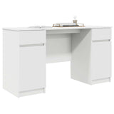 vidaXL Bureau met lade met plank Wit 140 x 49 x 76 cm Bewerkt hout