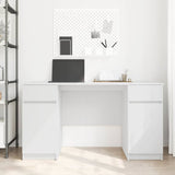 vidaXL Bureau met lade met plank Wit 140 x 49 x 76 cm Bewerkt hout