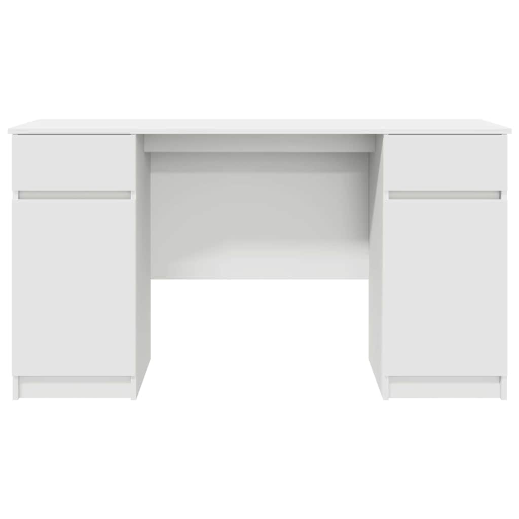 vidaXL Bureau met lade met plank Wit 140 x 49 x 76 cm Bewerkt hout