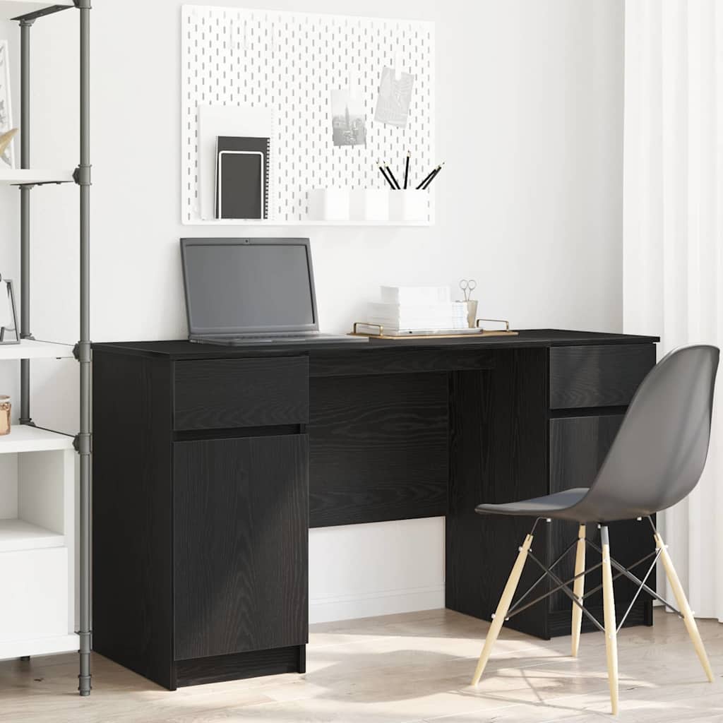vidaXL Bureau met lade met plank Wit 140 x 49 x 76 cm Bewerkt hout