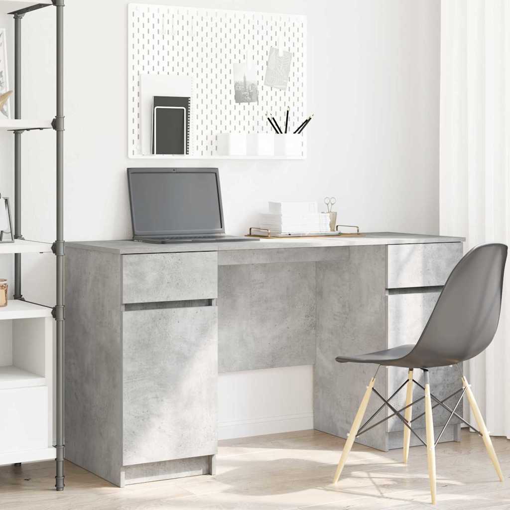vidaXL Bureau met lade met plank Wit 140 x 49 x 76 cm Bewerkt hout