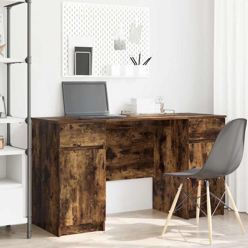 vidaXL Bureau met lade met plank Wit 140 x 49 x 76 cm Bewerkt hout