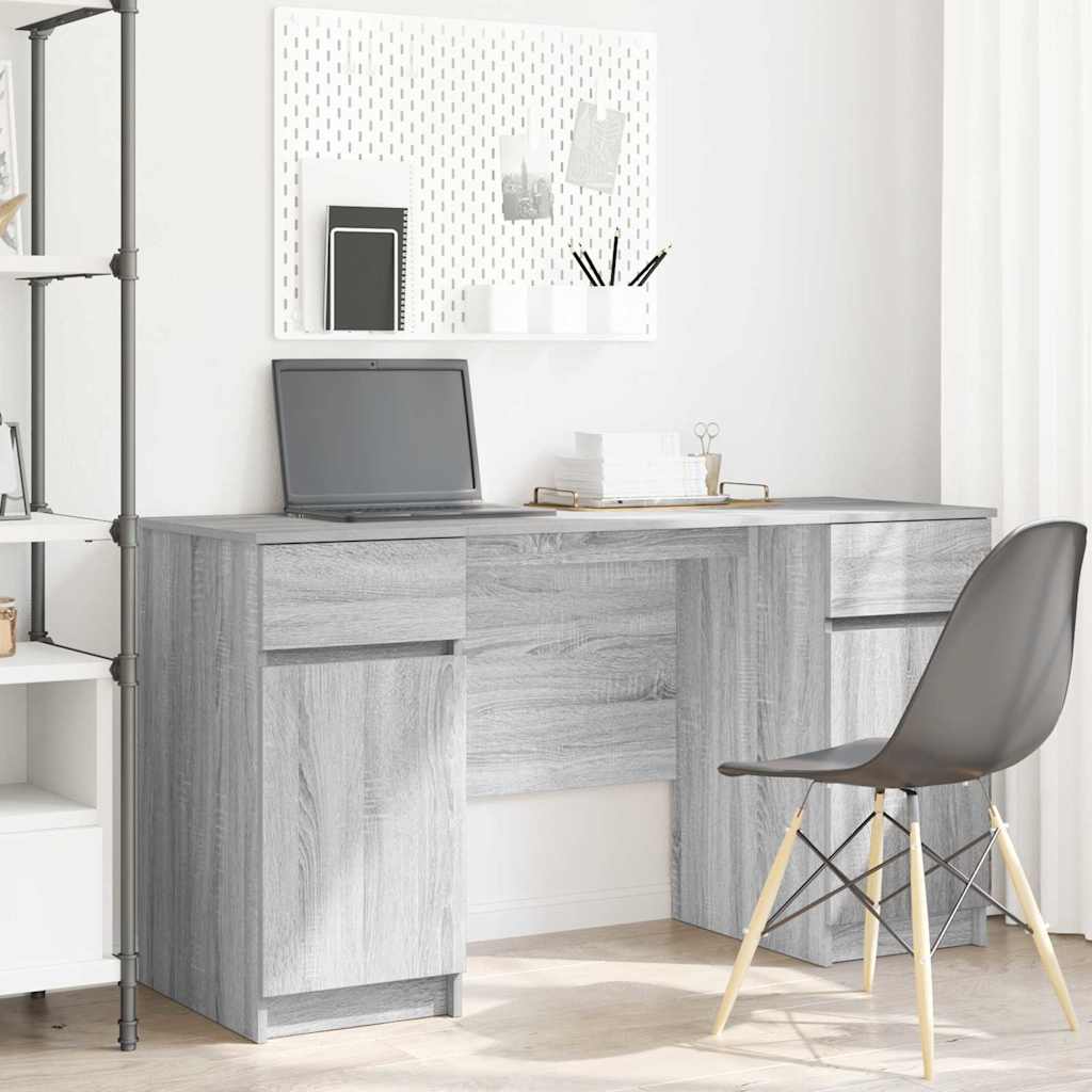 vidaXL Bureau met lade met plank Wit 140 x 49 x 76 cm Bewerkt hout
