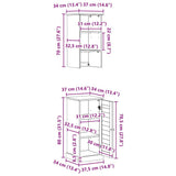 vidaXL Badkamermeubel Set met plank VIGO 2 pcs Bruin en Honingbruin