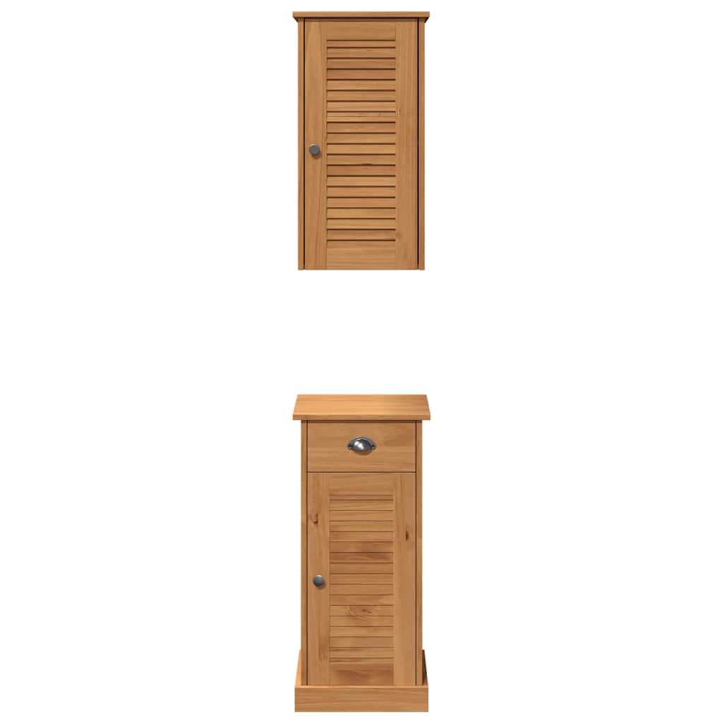 vidaXL Badkamermeubel Set VIGO 2 pcs Bruin en Honingbruin Compact