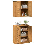 vidaXL Badkamermeubel Set met plank VIGO 2 pcs Bruin en Honingbruin